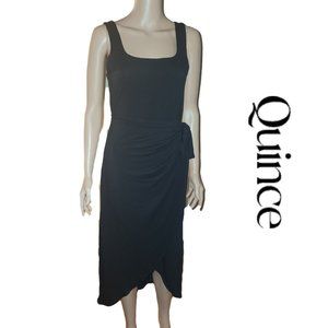 Quince Tencel Jersey Side Tie Dress Black Med